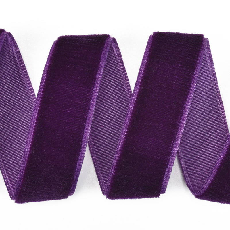 Стрічка оксамитова, 15 мм, Фіолетова (LEN-060288)