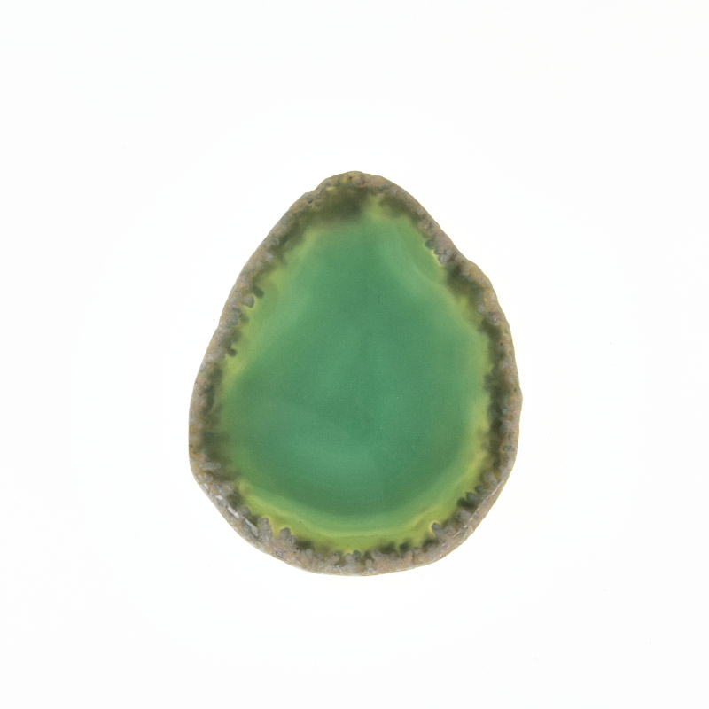 Срез Агата без отверстия, Зеленый, 56х41 мм (POD-009369)