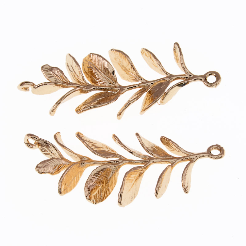 Конектор металевий Гілочка, 41х15 мм, Золото (KON-055503)