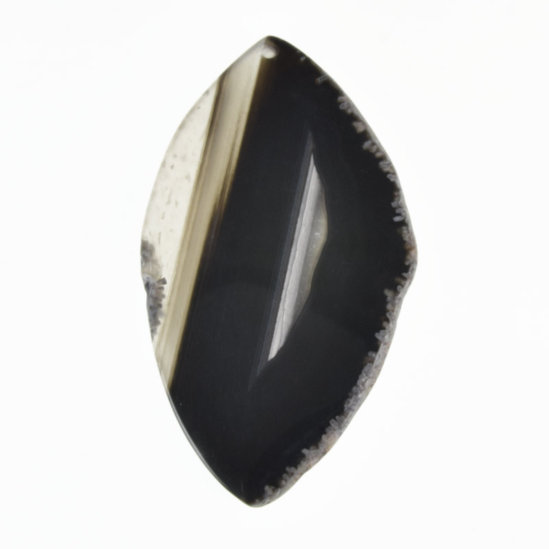 Зріз Агату, Чорний, 82х47 мм (POD-032510)