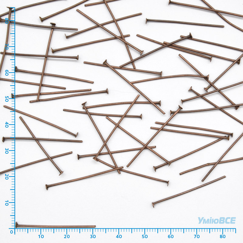 Гвоздики, Мідь, 3,0 см, 0,7 мм (PIN-001823)