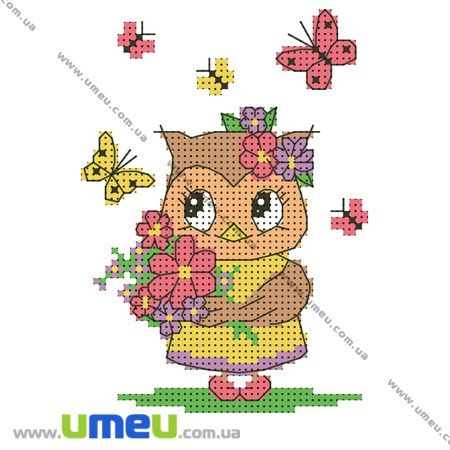 Водорозчинний флізелін VDV Ф-78, 14х10 см, Сова (SXM-024490)