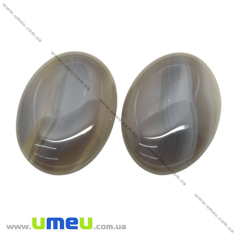 Кабошон нат. камінь Агат сірий, Овал, 40х30 мм (KAB-025968)