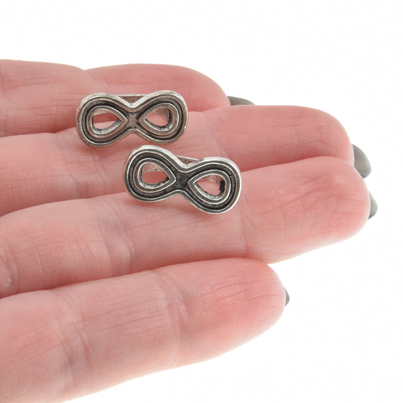 Намистини мет. Нескінченність, 17х8 мм, Античне срібло (BUS-016916)