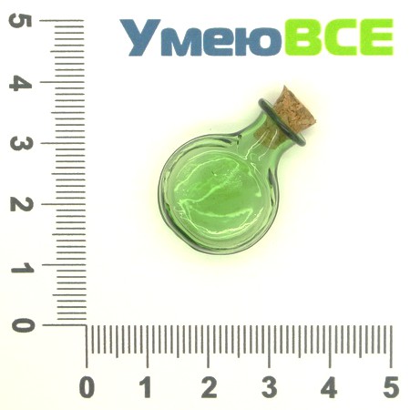 Стеклянная баночка Круглая, Зеленая, 20х27 мм (DIF-006696)