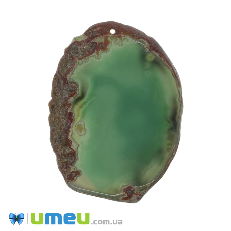 Зріз Агата, Зелений, 77х56 мм (POD-009367)