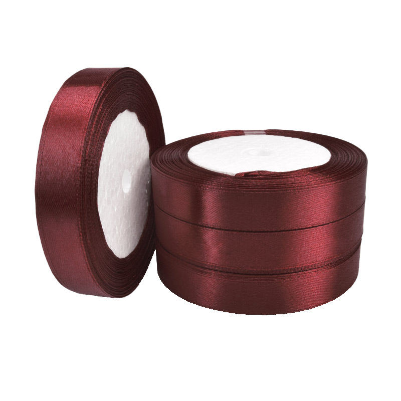 Атласна стрічка, 15 мм, Бордова (LEN-060359)