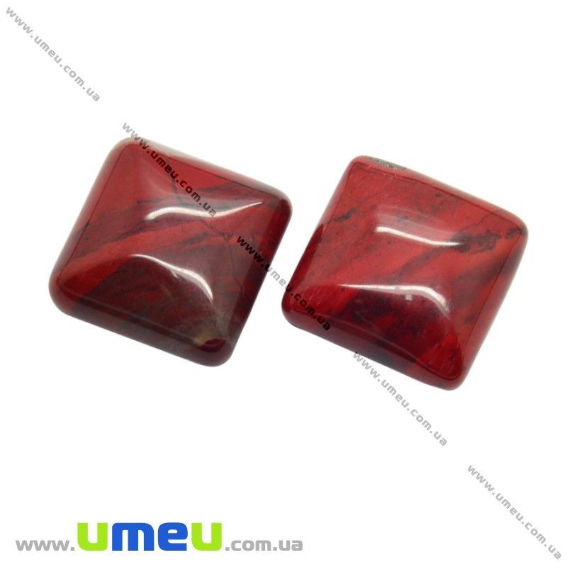 Кабошон нат. камінь Яшма, Квадратний, 16х16 мм (KAB-012651)