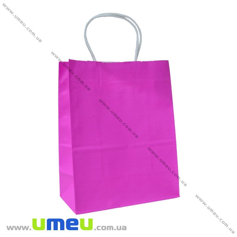 Подарунковий пакет з крафт паперу, 27х21х11 см, Рожевий (UPK-036292)