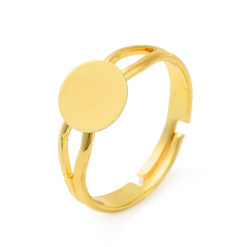 Кольцо из нерж. стали с площадкой 8 мм, Покрытие 18 kt (OSN-060544)