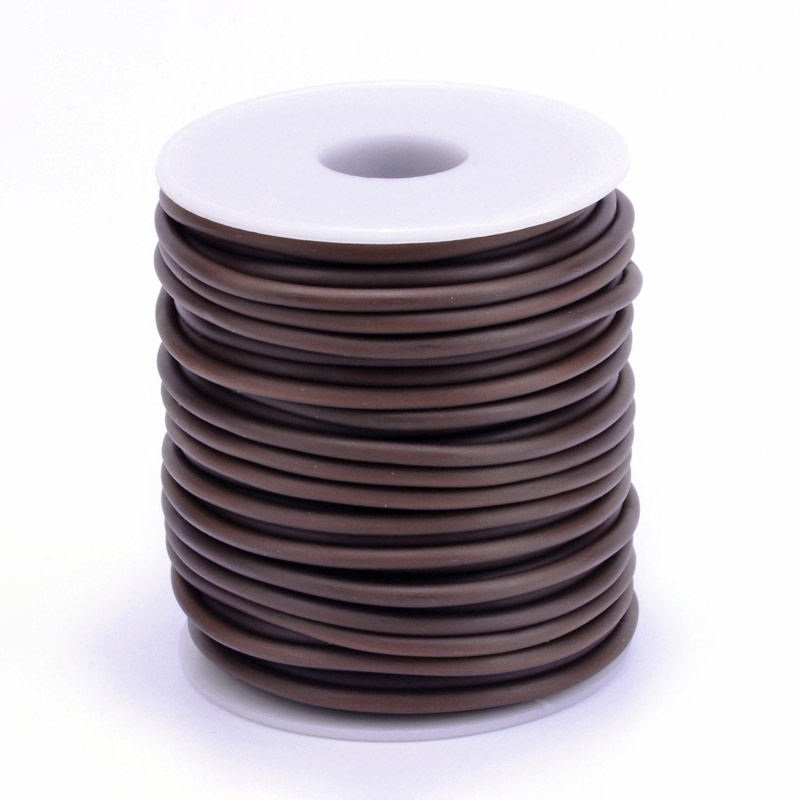 Шнур каучуковый полый, 3 мм, Коричневый (LEN-057003)