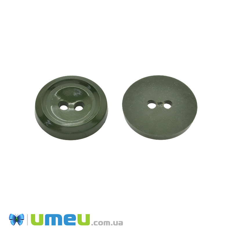 Гудзик пластиковий Круглий, 17,5 мм, Хакі (PUG-047919)