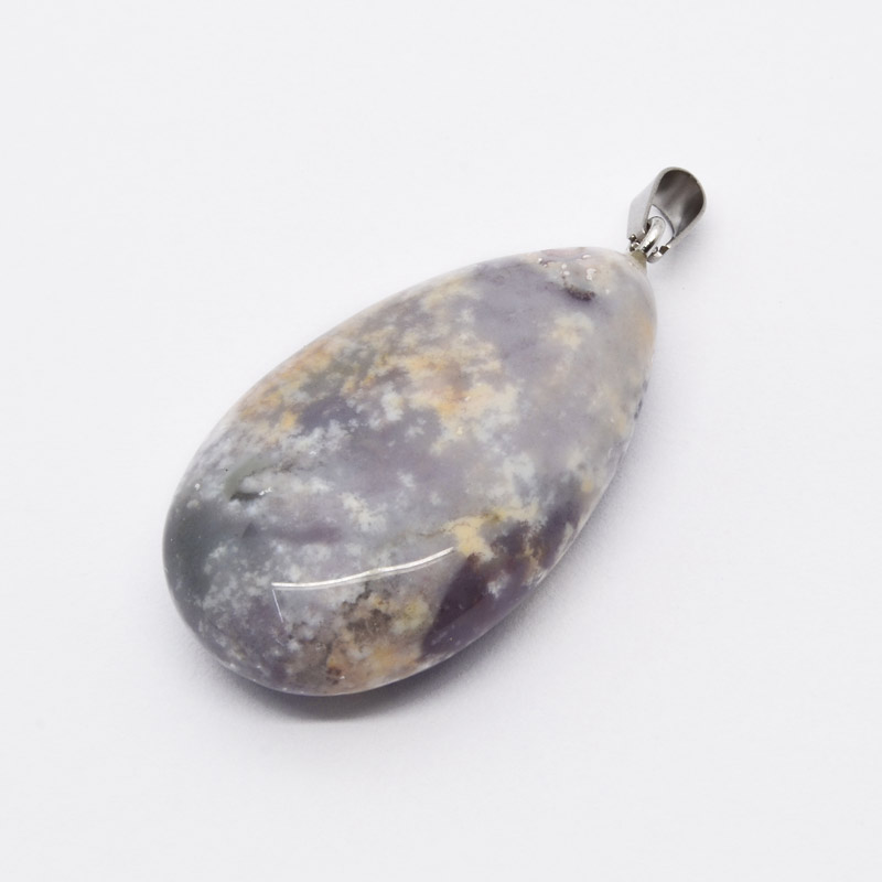 Підвіска Крапля, 2 гатунок, Натур. камінь Агат індійський, 44х24х12 мм (POD-054385)