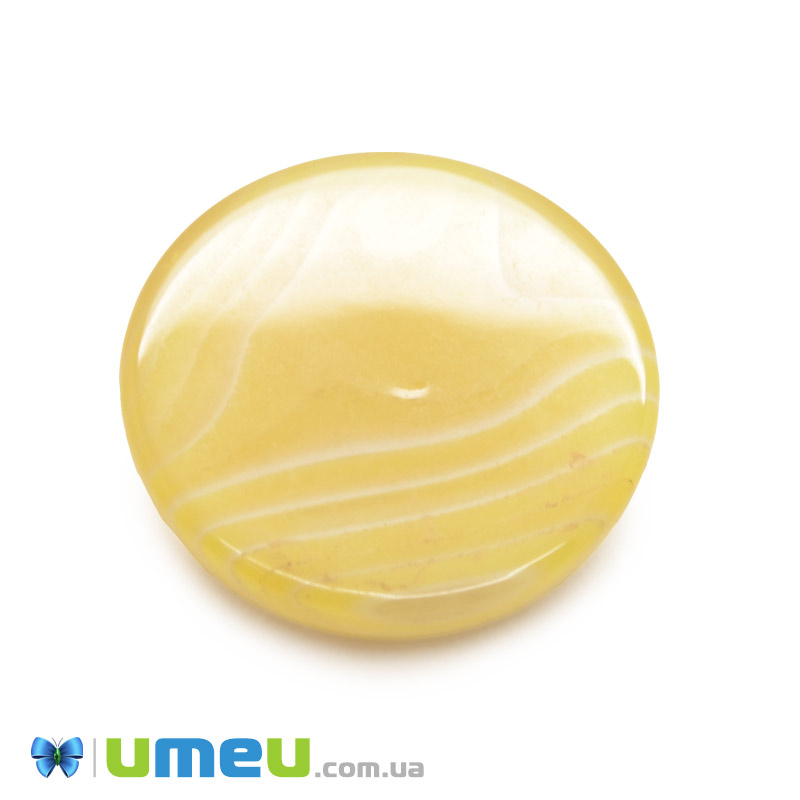 Кабошон нат. камень Агат желтый, Круглый, 20,1 мм (KAB-049956)