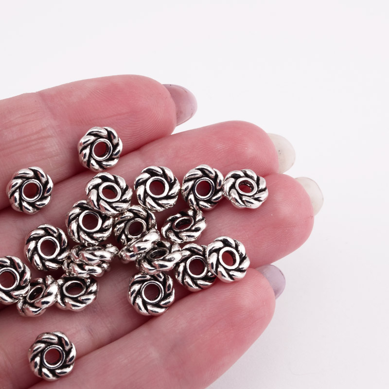 Бусины-разделители мет., 8х2,3 мм, Античное серебро (BUS-055346)