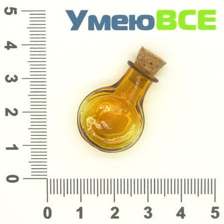 Скляна баночка Кругла, Коричнева, 20х27 мм (DIF-006687)