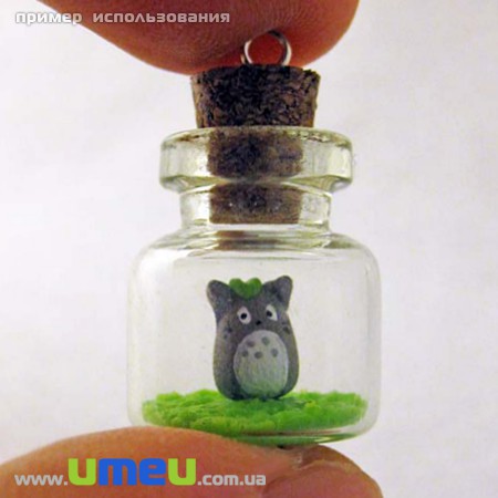 Скляна баночка з пробкою, 10х28 мм (DIF-001734)