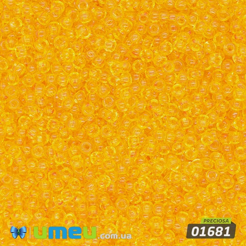 Бісер чеський №148/01681, Жовтий, Прозорий, 10/0 (BIS-043766)