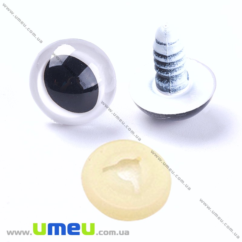 Глазки со штифтом круглые (с заглушками), 15 мм, Белые (DIF-030539)