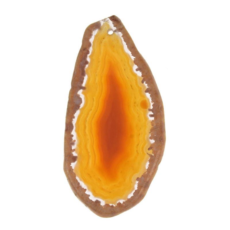 Зріз Агата, Червоно-коричневий, 74х39 мм (POD-032497)