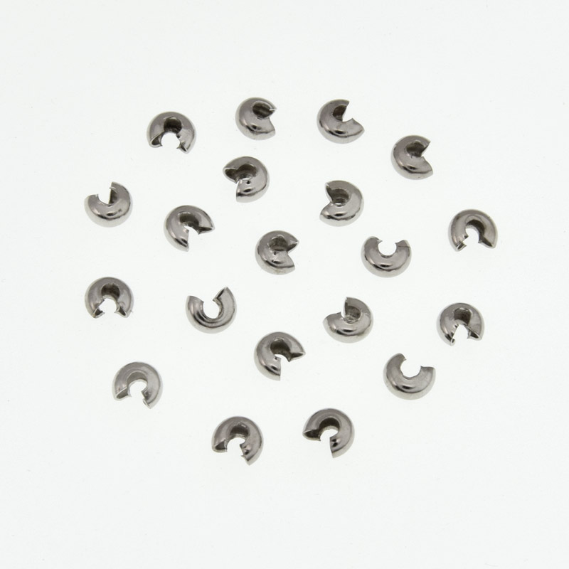 Намистини затискні Крімп, 3 мм, Темне срібло (BUS-008448)