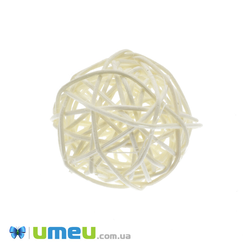 Куля з ротанга, 50 мм, Білий (DIF-042908)