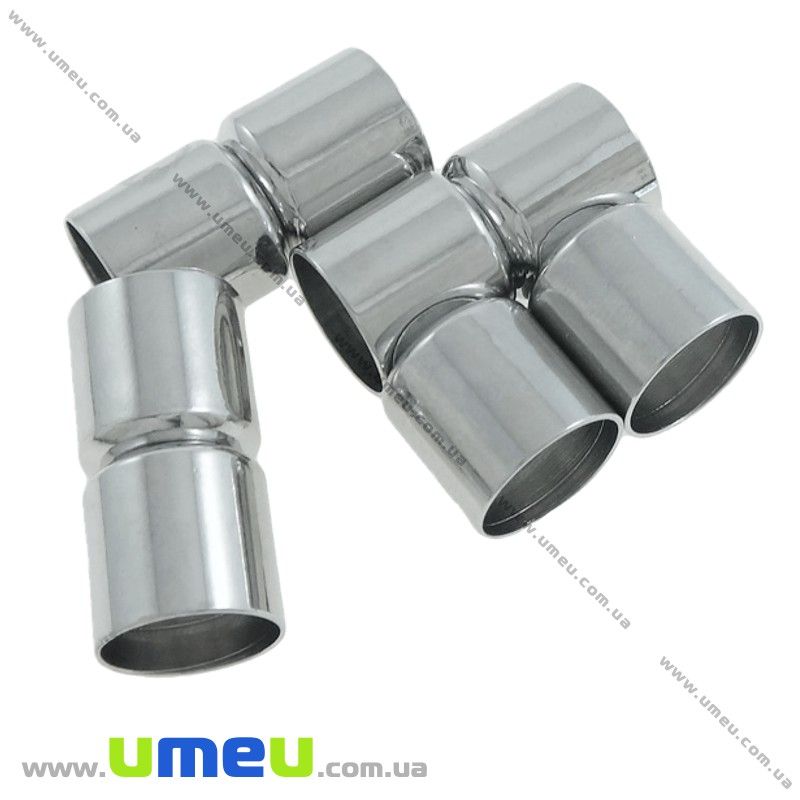 Замок магнітний для вклеювання шнура, Темне срібло, 20х10 мм (ZAM-021119)