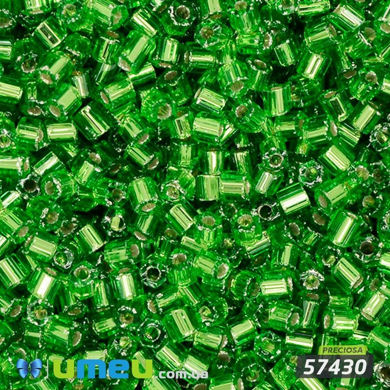 Бісер чеський Рубка 11/0, №57430, Зелений блискучий (BIS-044045)