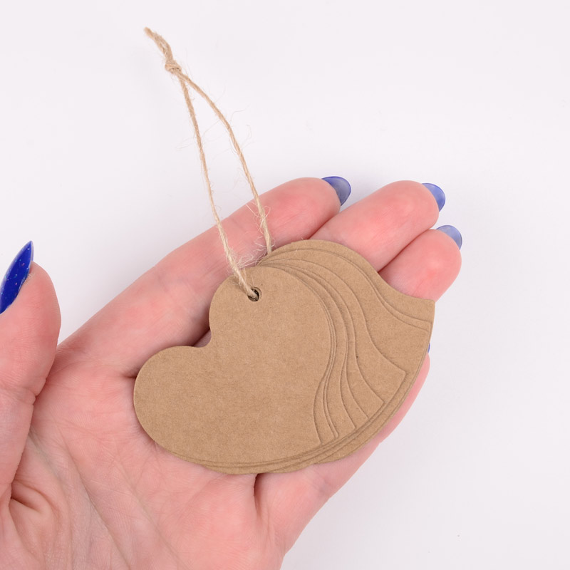 Бирки для подарков, Сердце, 45х40 мм, Крафт (UPK-056660)