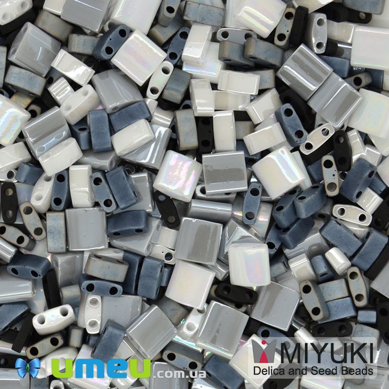 Бисер японский Miyuki TILA №mix06, Черно-белый (BIS-046096)