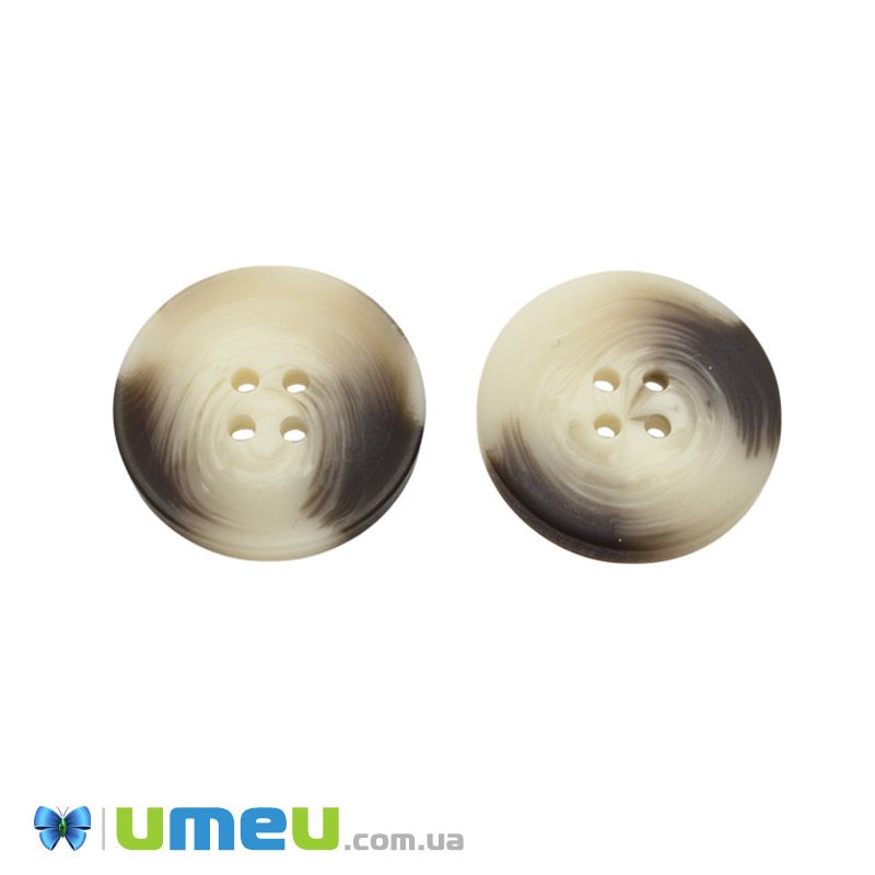 Гудзик пластиковий Круглий, 25 мм, Бежевий (PUG-046368)