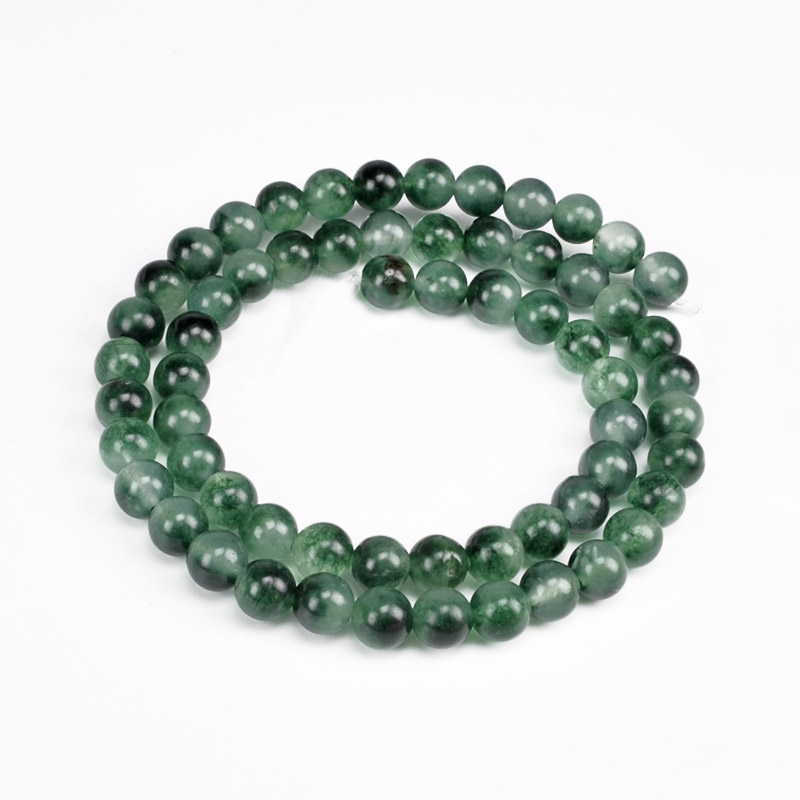 Бусины Мрамор зеленый, Натур. камень, 6 мм, Круглые (BUS-051710)