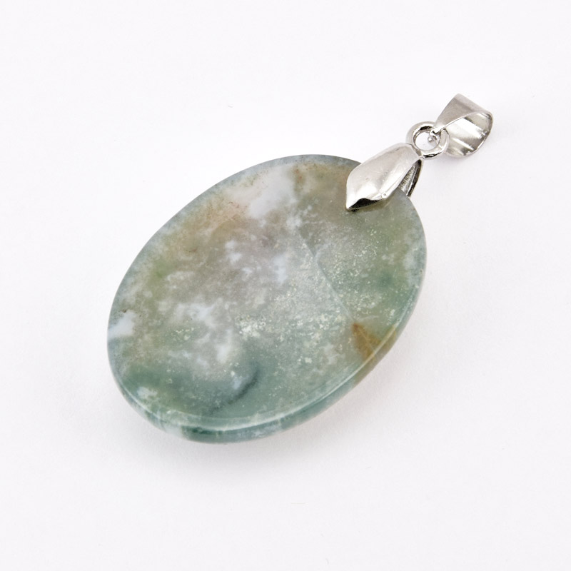 Підвіска Овал, Натур. камінь Геліотроп, 30х22 мм (POD-058721)