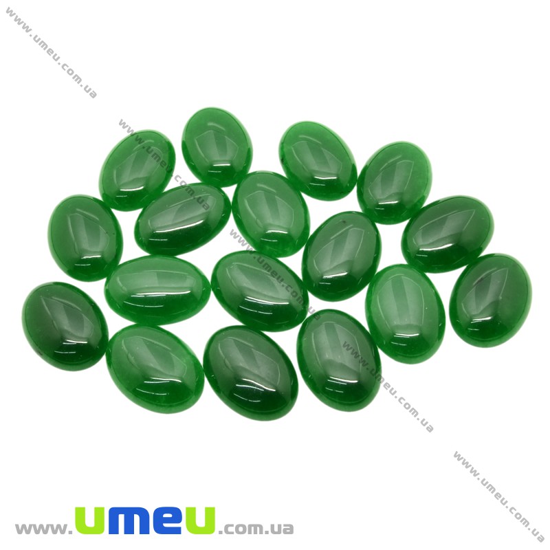 Кабошон нат. камень Нефрит зеленый, Овал, 25х18 мм (KAB-025938)