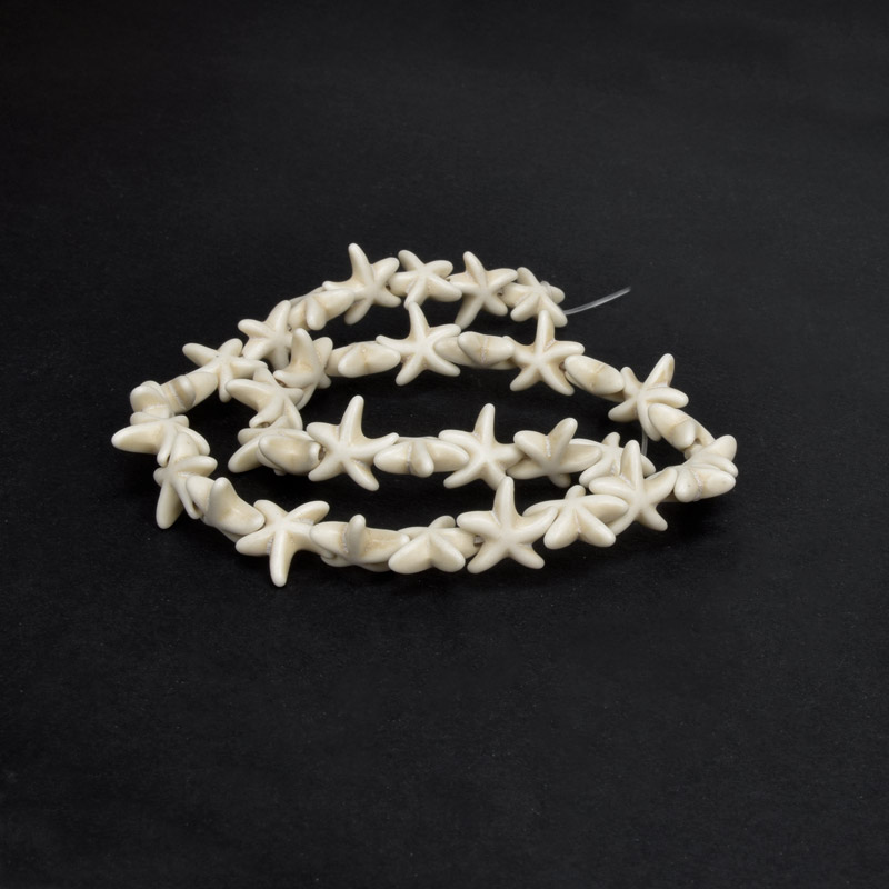 Намистини Бірюза пофарбована, Синт. камінь, 13 мм, Морська зірка (BUS-057174)