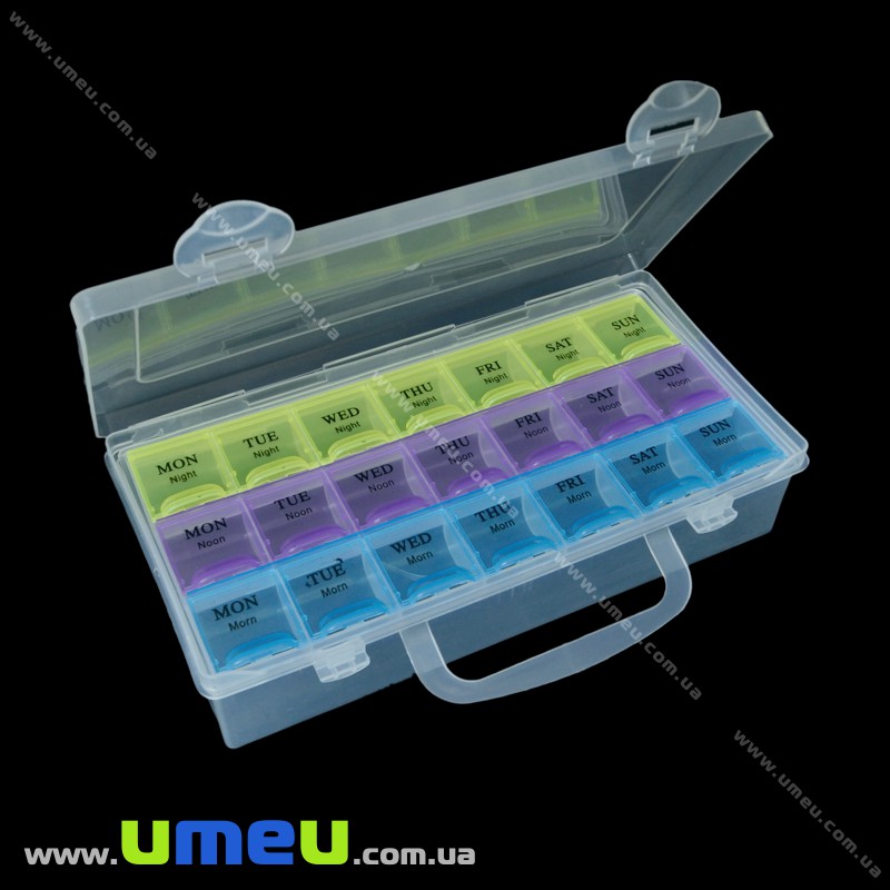 Органайзер для зберігання бісеру на 21 знімну осередок, 22,5х11,5 см (INS-019745)