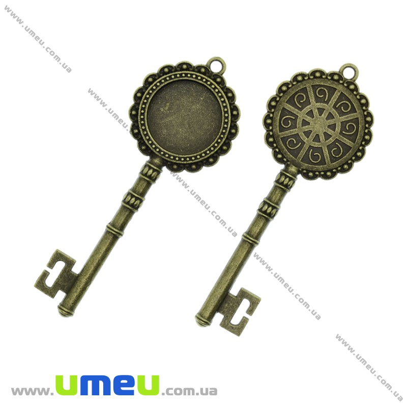 Основа кругла Ключ, 81х30 мм, 20 мм, Антична бронза (OSN-028252)
