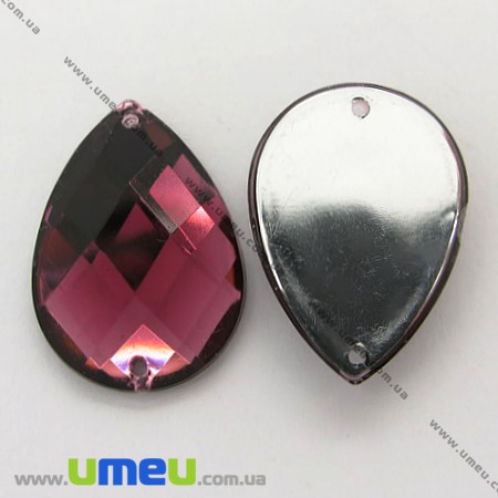 Пришивний кристал пласт. Крапля гранована, 21х15 мм, Бордовий (KAB-005244)