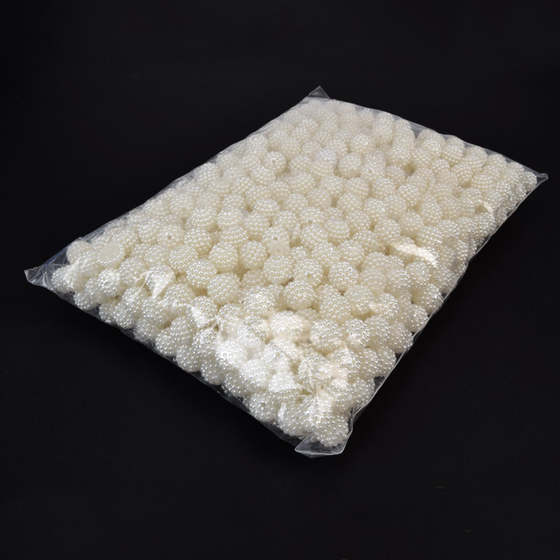 Бусины для сумок ОПТ, Ежевика, Пластиковые, Круглые Жемчуг, 12 мм, Кремовые (BUS-059620)