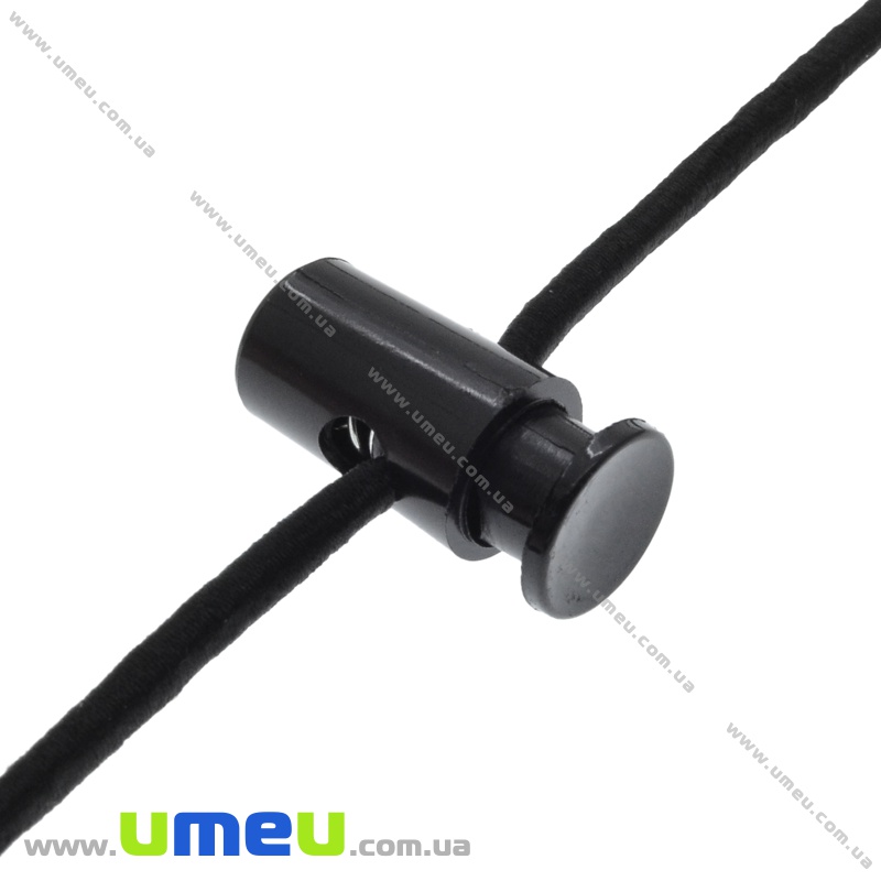 Фіксатор для шнура пластиковий на 1 отвір, 27х12 мм, Чорний (SEW-035951)