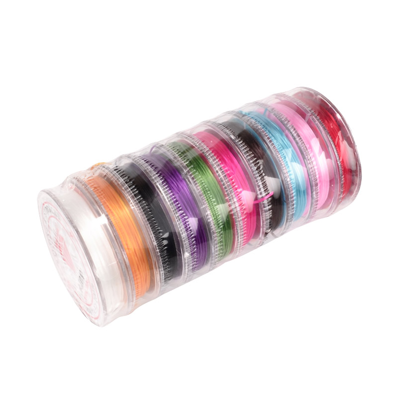 Набір з 10 котушок еластичної волосіні, 0,8 мм, Різнокольоровий (LES-053931)