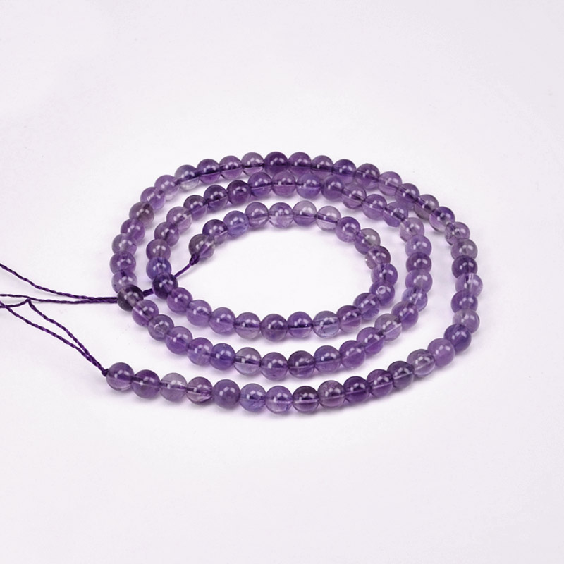 Намистини Аметист, Натур. камінь, 4,5 мм, Круглі (BUS-051780)