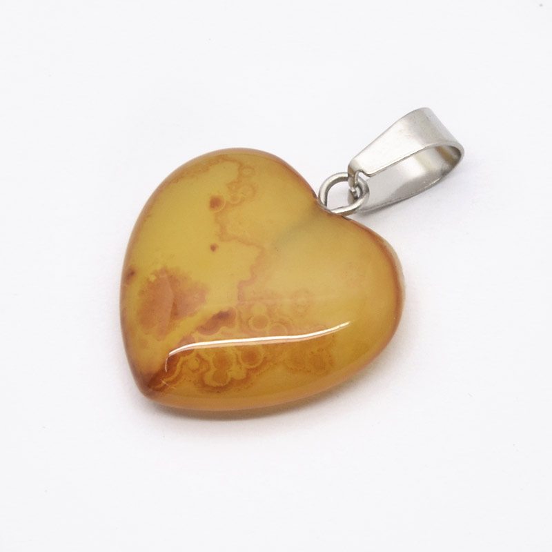 Підвіска Серце, Натур. камінь Сердолік, 20х20 мм (POD-054359)