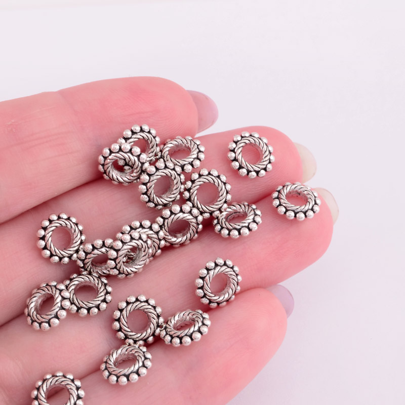 Бусины-разделители мет., 8х2,5 мм, Античное серебро (BUS-055347)