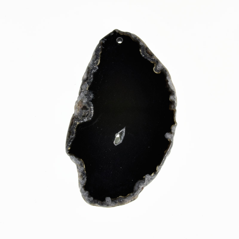 Зріз Агату, Чорний, 70х41 мм (POD-032508)