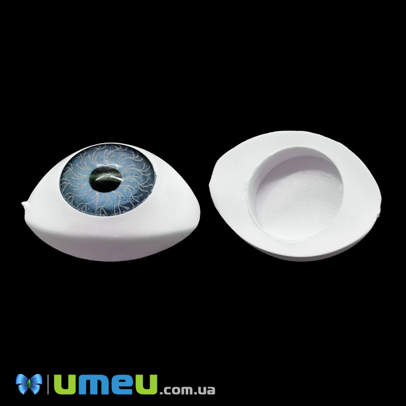 Глазки клеевые для кукол, 22,5х16 мм, Серые (DIF-049679)