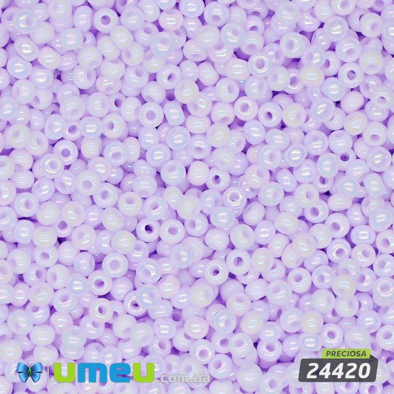 Бісер чеський №826/24420, Бузковий світлий, Перламутровий, 10/0 (BIS-043944)