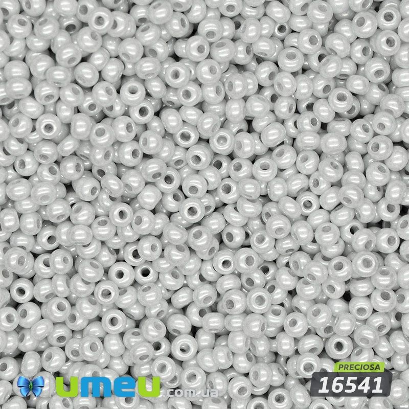 Бісер чеський №851/16541, Сірий світлий, Перламутровий, 10/0 (BIS-043969)