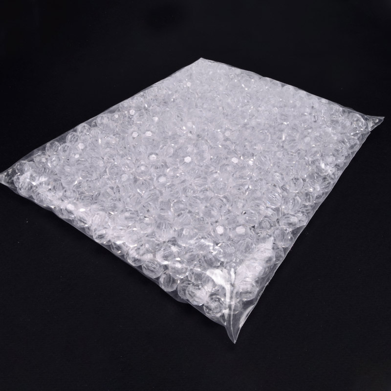 Намистини для сумок, Акрилові, Круглі грановані, 10 мм, Прозорі (BUS-054539)