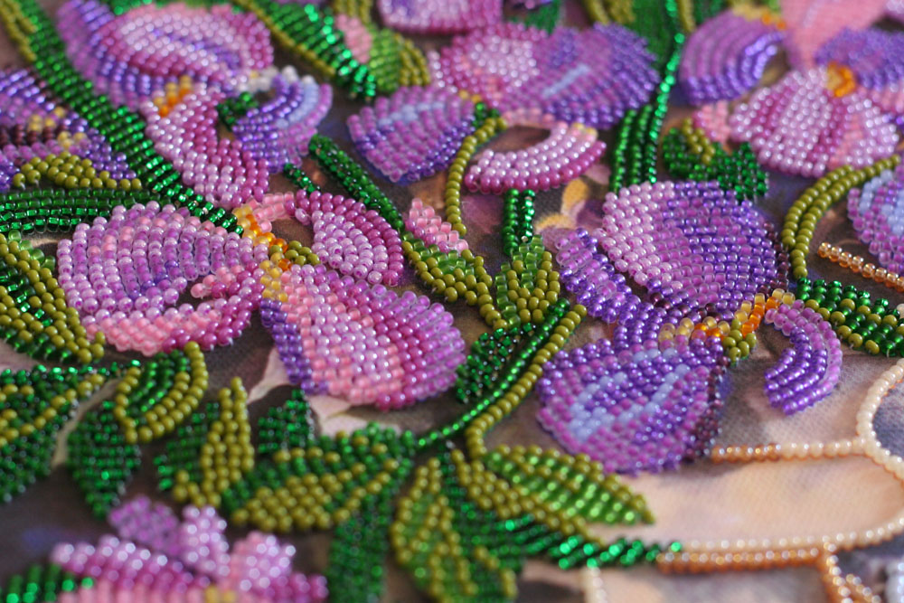 Набір для вишивання бісером на полотні Абрис Арт, Квіткове мереживо, 28х36 см (SXM-024889)